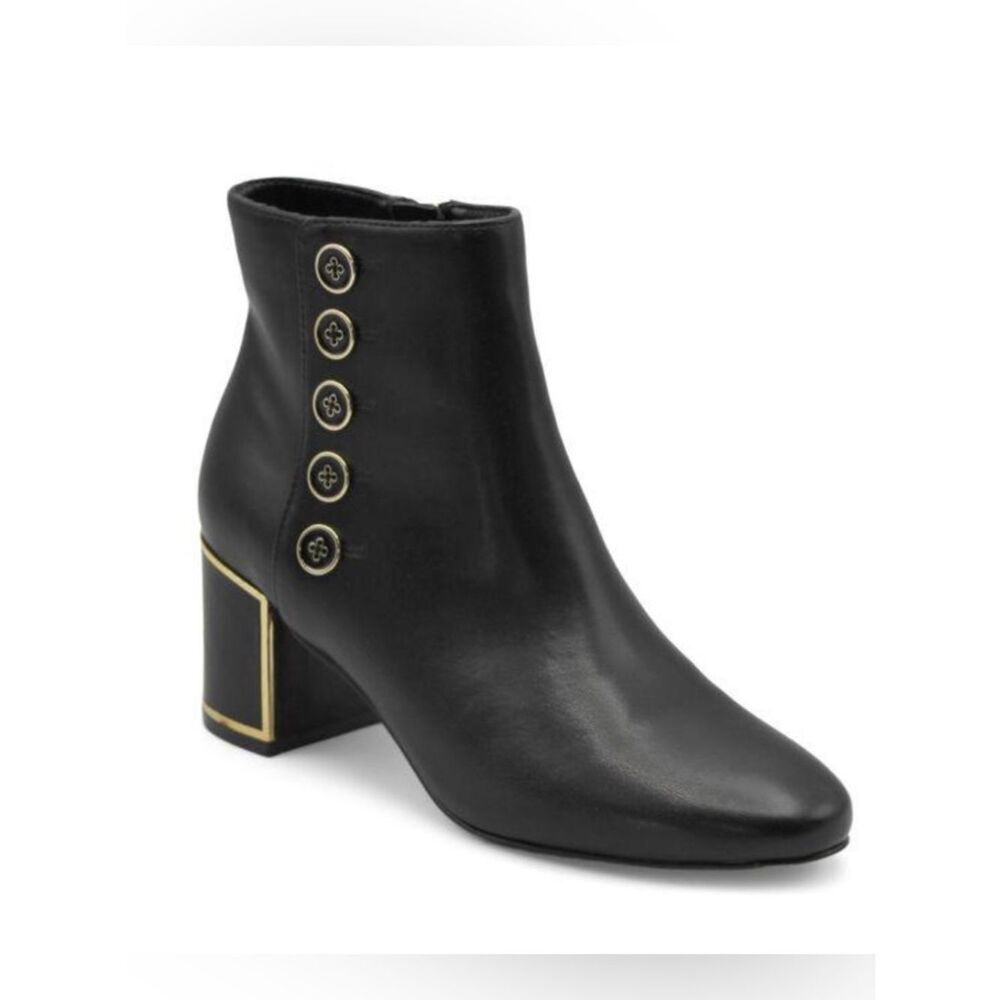 Adrienne Vittadini Black Block Heel Ankle Boots(Size 8M)